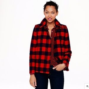 J.Crew Buffalo Check Peacoat
